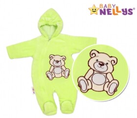 BABY NELLYS Zimní kombinézka/overálek Teddy Bear- zelená, vel.