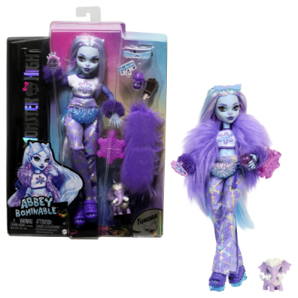 Panenka Monster High monsterka Abbey s mazlíčkem