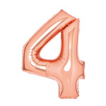 Balónek fóliový narozeniny číslo 4 růžovo-zlaté 66cm Amscan Balónek fóliový narozeniny číslo 4 růžovo-zlaté 66cm Amscan