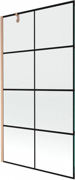 MEXEN/S - Next vanová zástěna FIX 100 x 150, černá vzor, měď kartáčovaná - 895-100-000-00-70-77 895-100-000-00-77-65