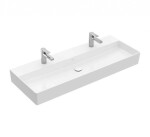 VILLEROY & BOCH - Memento 2.0 Dvojumyvadlo 120x47 cm, bez přepadu, 2 otvory pro baterii, alpská bílá 4A22C101