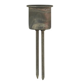Ib Laursen Zapichovací svícen na svíčku 2,2 cm Rustic Metal, šedá barva, kov
