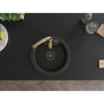 MEXEN/S - Diego granitový dřez 1-miska včetně baterie Savita, černá/zlatá metalik 6512-75-672601-50-B