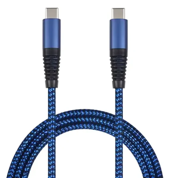 2GO USB-C - USB-C 1 m modrá / Datový a nabíjecí kabel / USB 3.2 Gen 1 / Nylon (797194)