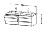 DURAVIT - Ketho Umyvadlová skříňka 50x140x55 cm, 4 zásuvka, lesklá bílá KT6757B2222