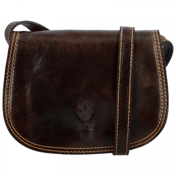 Dámská kožená crossbody taška Luren, tmavě hnědá