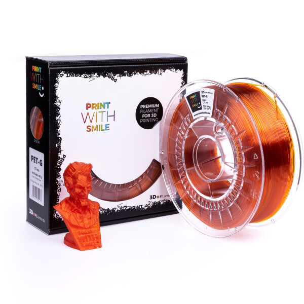 PET-G filament Orange glass 1,75 mm Print With Smile 1kg