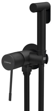 SAPHO - SOLARIS podomítková bidetová baterie se Stop sprškou, kulatá, černá mat WD040B