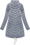 Tmavě modro-šedá oboustranná dámská zimní bunda s kapucí (w214big) odstíny šedé XXL (44)