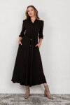 Dámské šaty s dlouhým rukávem SUK205 - Lanti černá vzor 34