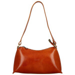 Módní dámská kožená kabelka na rameno Delami Vera Pelle Nemia, koňaková