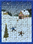 ViSSEVASSE Mini Puzzle Snow Angels 42 dílků, modrá barva, papír