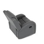 TV a relaxační křeslo, manuální polohování, potah šedá látka v dekoru kůže