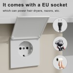 Erga Hana, zrcadlová galerka s LED osvětlením 40x70cm s integrovanou zásuvkou, bílá, ERG-V05-HANA-4070-WH
