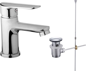 JB Sanitary Stojánková umyvadlová baterie FINERY s KOVOVOU výpustí F10 05 03