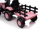 Mamido Dětský elektrický traktor s vlečkou 12V 7Ah růžový