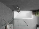 MEXEN/S - Next vanová zástěna FIX 80 x 150, černá vzor, nikl kartáčovaná 895-080-000-00-70-97