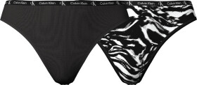 Dámské kalhotky Pack Bikini Briefs CK96 000QD3991EBIK černá/tygří potisk Calvin Klein