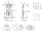 GEBERIT - Duofix Modul pro závěsné WC s tlačítkem Sigma01, matný chrom + Tece One - sprchovací toaleta a sedátko, Rimless, SoftClose 111.355.00.5 NT3