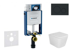 GEBERIT - Kombifix Set předstěnové instalace, klozetu Arkas I a sedátka softclose, tlačítko Sigma20, matná černá/černá SANI15CA5126