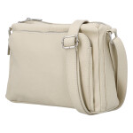 Stylová dámská kožená crossbody Robertina, béžová