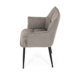 Židle jídelní, hnědá vodoodpudivá látka, černý matný lak, kovové nohy