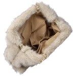 Stylová dámská plyšová crossbody kabelka Bateia, krémová