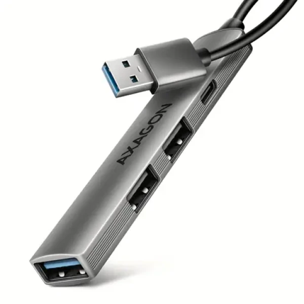 AXAGON HUE-STA, 4x USB ALU STRIP hub, 1x USB-A 5Gbps, 2x USB-A 1x USB-C 480Mbps, kabel USB-A 12cm (HUE-STA)