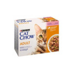 Purina CAT CHOW Adult Losos a zelené fazolky v želé 10 x 85 g