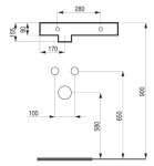 OLSEN SPA - Umývátko PICCOLO GRANDE 45 x 26 x 15,5 - Umývátko provedení - Levé umývátko OLKLT5117L