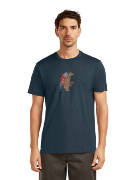 Pánské merino triko s krátkým rukávem ICEBREAKER Mens Merino 150 Tech Lite SS Tee Bear Catch, Abyss velikost: XXL