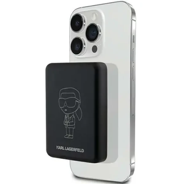 Karl Lagerfeld Ikonik NFT MagSafe černá / Powerbanka / 5000 mAh / Bezdrátové nabíjení (KLPBM5KIOTTGK)