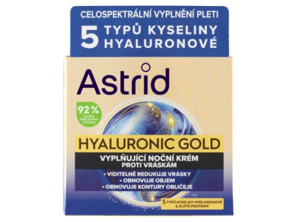 Astrid Hyaluronic Gold vyplňující noční krém proti vráskám 50ml