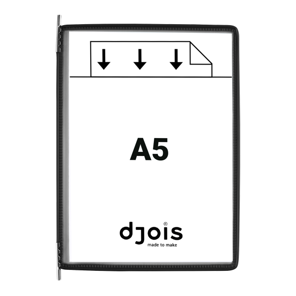 Djois závěsný rámeček s kapsou, A5, otevřený shora, černý, 10 ks