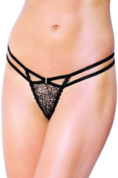 Dámská tanga black SOFTLINE COLLECTION černá M/L