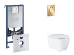 GROHE - Rapid SLX Set předstěnové instalace, klozetu, sedátka SoftClose a tlačítka Arena Cosmopolitan S, Cool Sunrise SANI11BB4120
