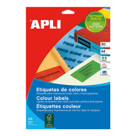 Univerzální etikety APLI, 210 297 mm, červené