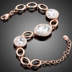 Náramek Swarovski Elements Adesso, Bílá/čirá 17,5 cm + 3 cm (prodloužení)