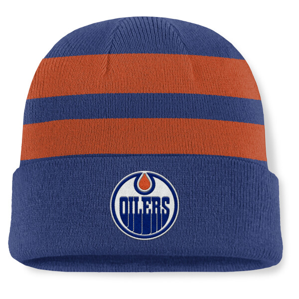 Fanatics Pánská zimní čepice Edmonton Oilers NHL Swipe Cuffed Beanie