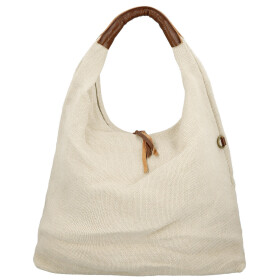 Trendy dámská textilní kabelka na rameno Alice, béžová