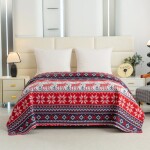 DumDekorace Prošívaný vánoční přehoz se soby Šířka: 200 cm | Délka: 220 cm