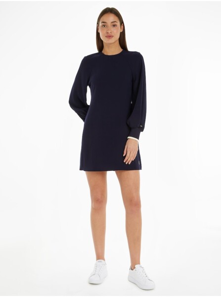 Tmavě modré dámské minišaty Tommy Hilfiger Cuff Short Dress dámské