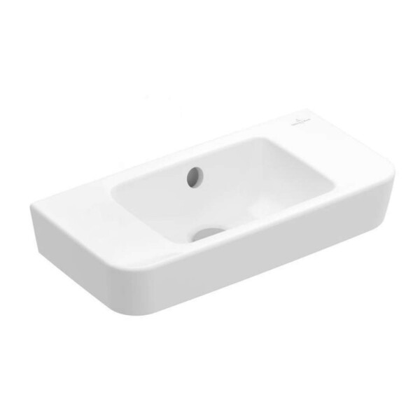 VILLEROY & BOCH - O.novo Umývátko Compact 50x25 cm, s přepadem, bez otvoru pro baterii, alpská bílá 43425201