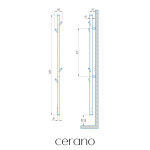 CERANO - Elektrický sušák ručníků Ramus, s displejem - 160W - bílá lesklá - 1400x30 mm CER-679310