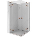 MEXEN/S - Lunar L Duo sprchový kout dveře křídlové 85 x 85, transparent, růžové zlato 834L-085L-085P-60-00