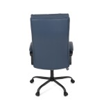 Kancelářské křeslo, tmavě modrá ekokůže, taštičkové pružiny, kovový kříž, kolečka na tvrdé podlahy