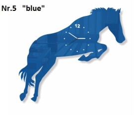 DumDekorace Kůň nástěnné hodiny do obýváku Modrá