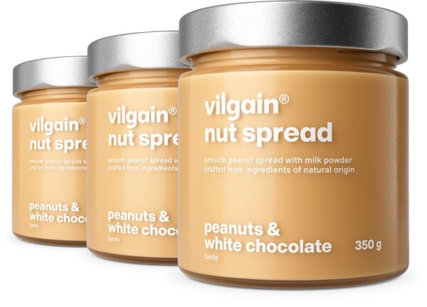 Vilgain Nut Spread – 3× Arašídy s bílou čokoládou 350 g