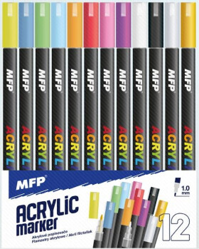Akrylový popisovač 1mm set 12ks