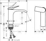 HANSGROHE - Vivenis Umyvadlová baterie, EcoSmart, CoolStart, kartáčovaný bronz 75024140